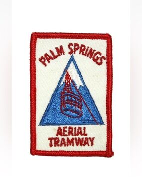 Vintage 1970’s Palm Springs Aerial Tramway Embroidered Patch - Red & Blue